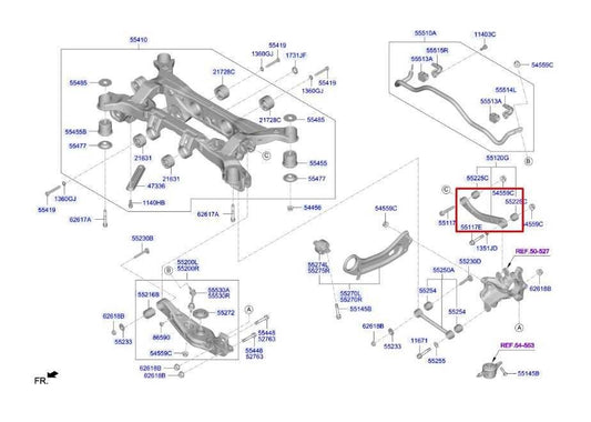 2019-2020 Hyundai Santa Fe Rear Left Driver Side Upper Control Arm 55120-S1050 - Alshned Auto Parts