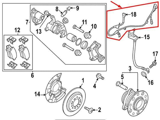 2023-25 Kia Sportage Hybrid EX AWD Rear ABS Wheel Speed Sensor Wire Harness Set - Alshned Auto Parts