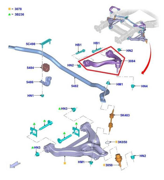 22-24 Ford Expedition MAX XLT 3.5L 4x4 Front Left Upper Control Arm NL1Z-3085-A - Alshned Auto Parts