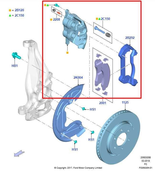 2017-20 Ford F150 3.5L RWD Front Right Side Brake Disc Caliper FL3Z-2B120-C OEM - Alshned Auto Parts