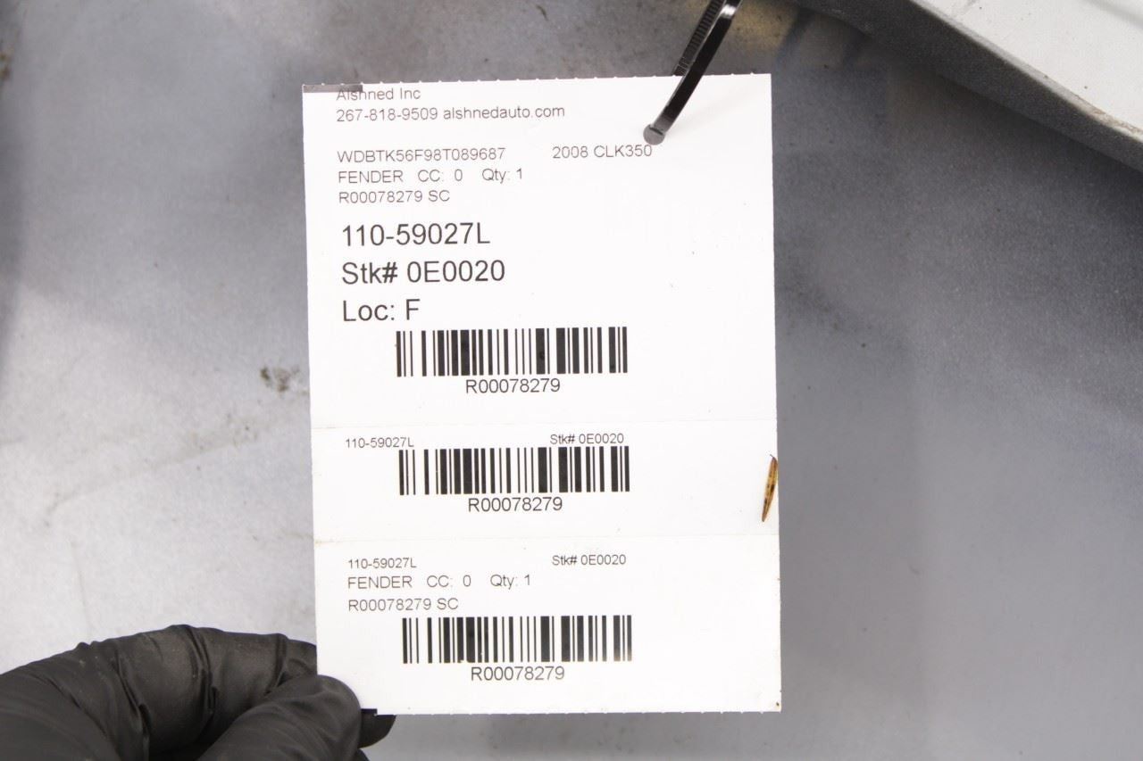 2006-09 MercedesBenz CLK 350 Front Left Driver Side Fender Panel 2098800318 OEM - Alshned Auto Parts