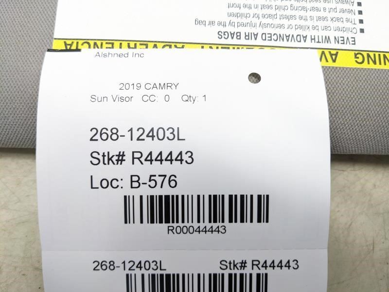 2018-2023 Toyota Camry Left Sun Visor w/ Mirror 74320-06C62-B1 OEM - Alshned Auto Parts