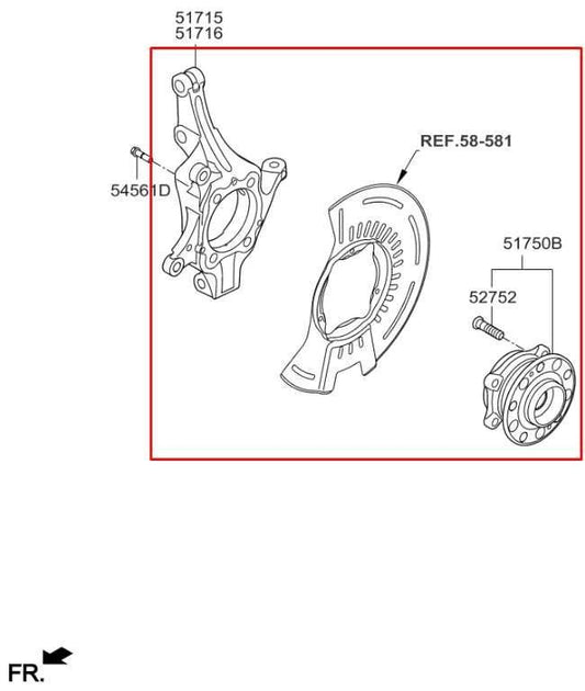 2015-2018 Kia Sorento EX Front Left Driver Side Spindle Knuckle Hub 51715-C5300 - Alshned Auto Parts