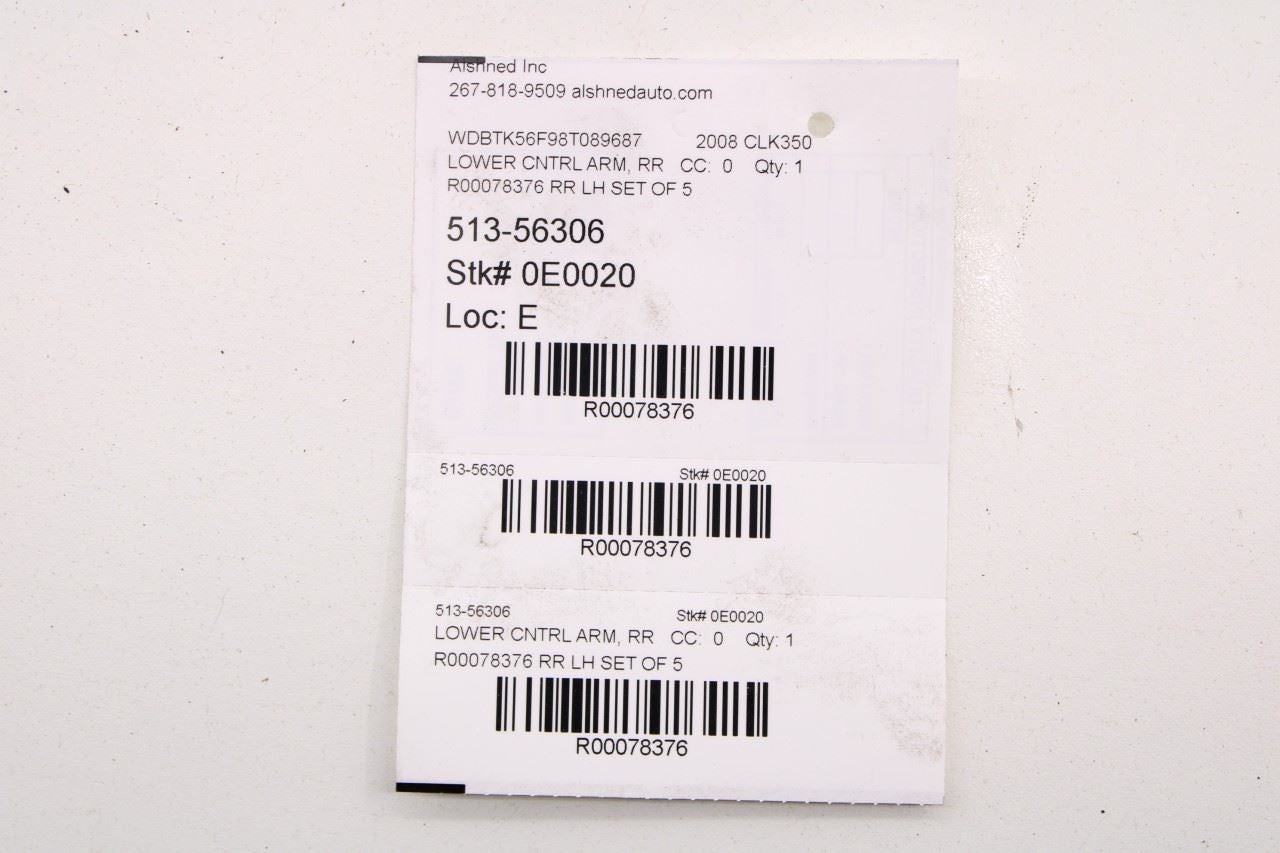 06-09 Mercedes-Benz CLK 350 3.5L RWD Rear Driver Left Side Control Arm Set of 5 - Alshned Auto Parts