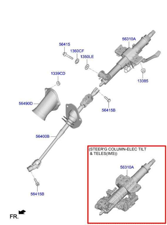 2018-2023 Kia Stinger GT2 AWD 3.3L Steering Column Assembly 56310-J5200 OEM - Alshned Auto Parts
