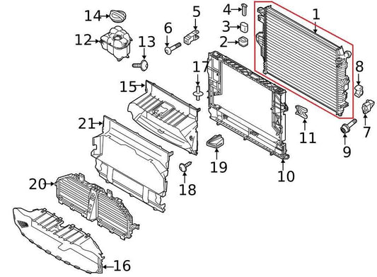2011-18 Porsche Cayenne Platinum 3.6L Engine Cooling Radiator 7P0121253A *ReaD* - Alshned Auto Parts