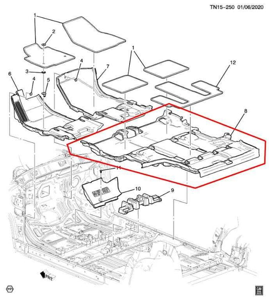 17-23 GMC Acadia SLT-1 3.6L Rear Interior Floor Carpet Liner Cover 84492309 OEM - Alshned Auto Parts