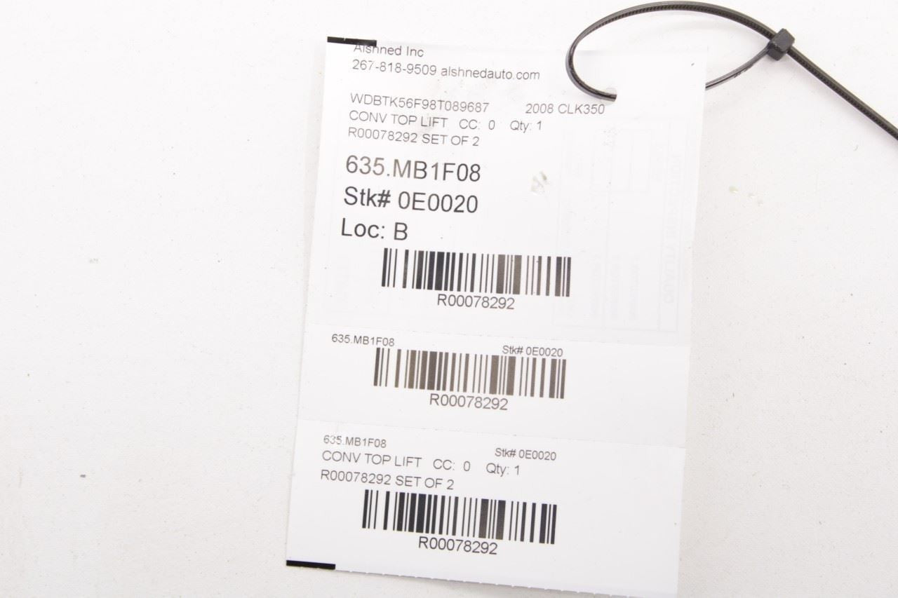 06-09 Mercedes-Benz CLK 350 Rear RH LH Convertible Case Cover Lift Cylinder Set - Alshned Auto Parts