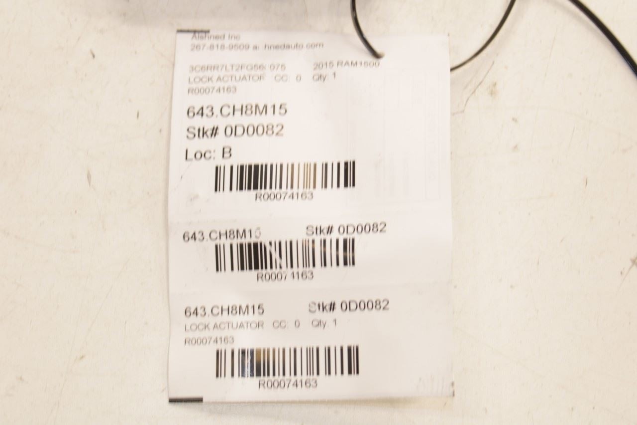 2012-2018 RAM 1500 Big Horn Front Right Door Lock Latch Actuator 4589422AH OEM - Alshned Auto Parts