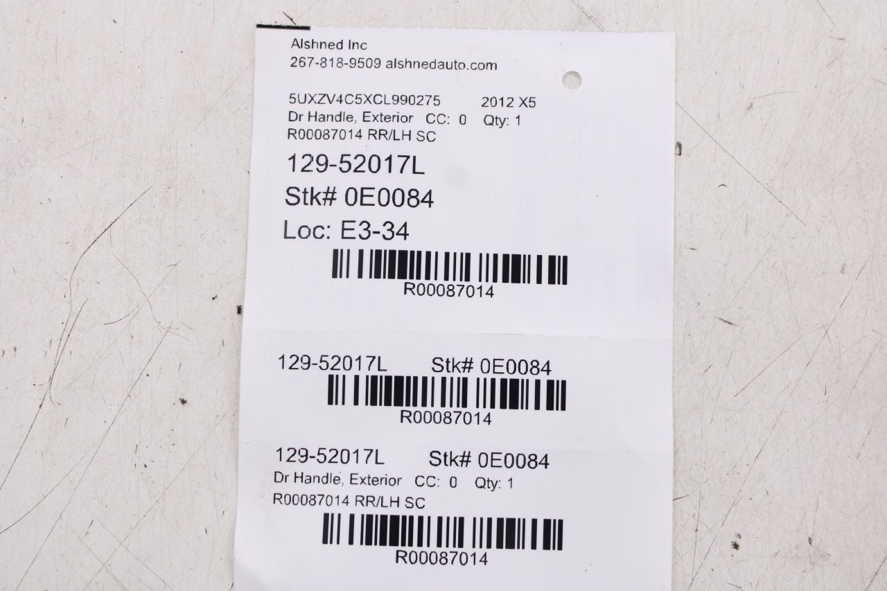 2007-2013 BMW X5 xDrive35i 3.0L AWD Rear Driver Left Side Door Exterior Handle10