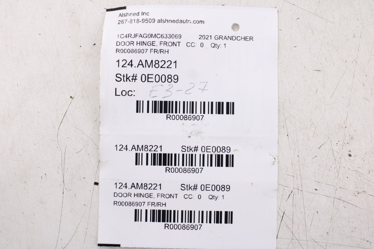 2011-21 Jeep Grand Cherokee Laredo X 4X4 Front Right Door Hinge Upper and Lower - Alshned Auto Parts