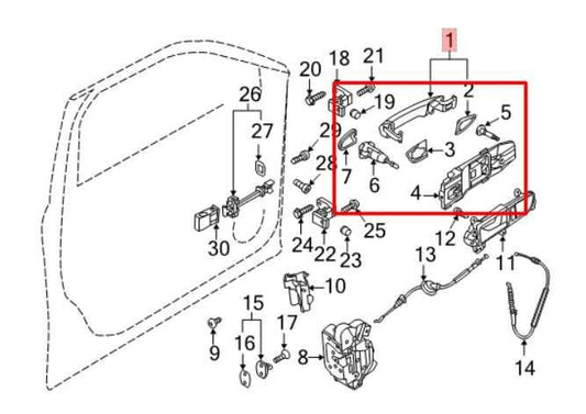 12-19 Volkswagen Passat SE 1.8L FWD Front Driver Left Side Door Exterior Handle - Alshned Auto Parts