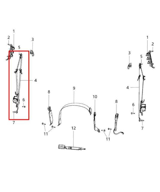 13-18 Ram 2500 Tradesman Crew Cab Front Passenger Right Side Seat Belt Retractor - Alshned Auto Parts