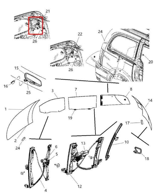 2001-20 Dodge Grand Caravan GT Rear RH and LH Quarter Vent Window Power Actuator - Alshned Auto Parts