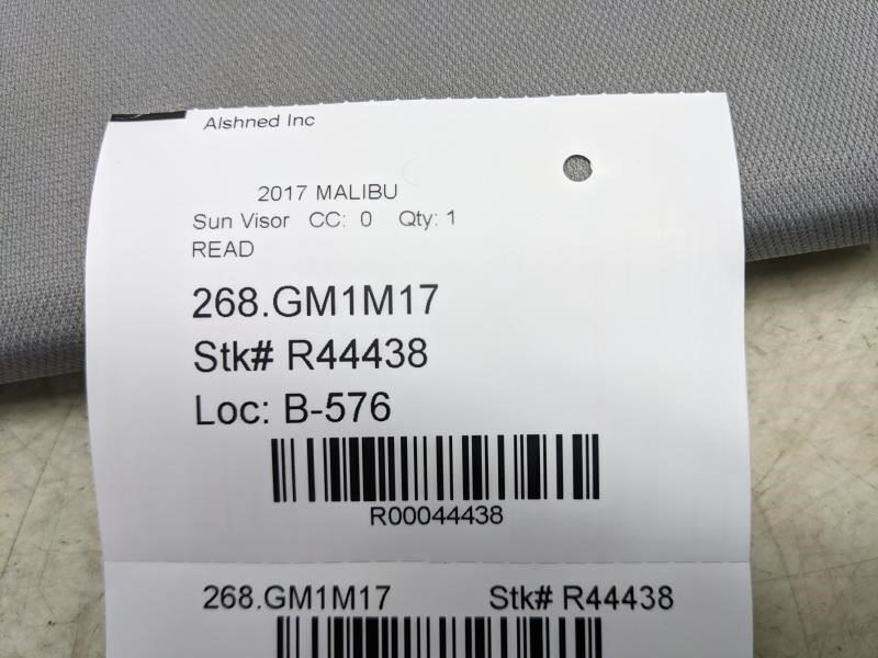 2016-22 Chevrolet Malibu RH Sun Visor w/ Illuminated Mirror 23229115 OEM *ReaD* - Alshned Auto Parts