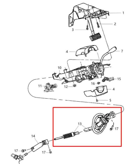 2014-20 Ram 1500 Laramie Crew Cab 5.7L Steering Column Intermediate Upper Shaft - Alshned Auto Parts