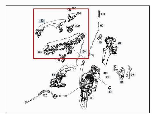 16-18 Mercedes-Benz C300 4Matic 2.0L Front Driver Left Side Door Exterior Handle1