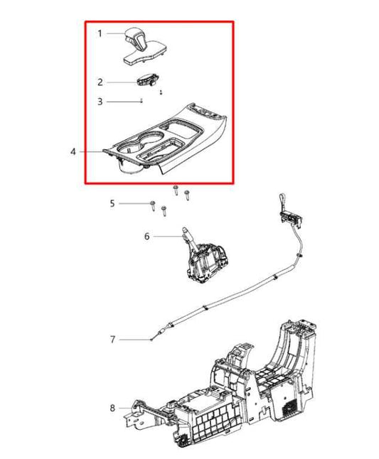17-21 Jeep Grand Cherokee 3.6L Center Console Shifter Bezel Trim w/ Shifter Knob - Alshned Auto Parts