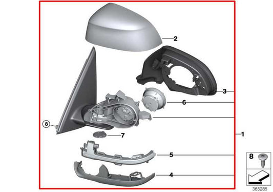 11-17 BMW X3 xDrive28i 2.0L Driver LH Side Rear View Mirror 51-16-7-395-225 OEM - Alshned Auto Parts