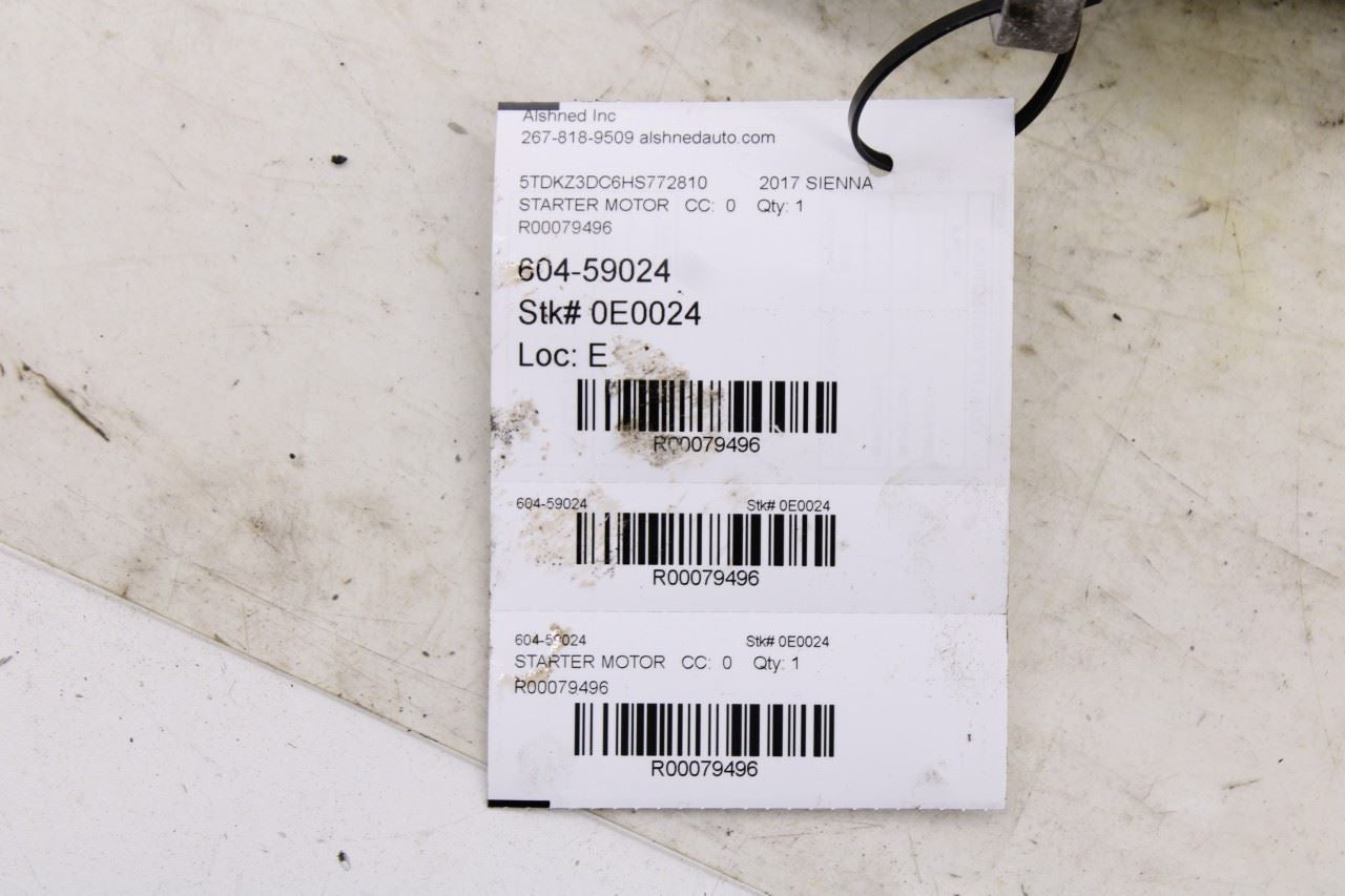 2016-2020 Toyota Sienna LE 3.5L Engine Starter Motor 28100-0P110 OEM - Alshned Auto Parts