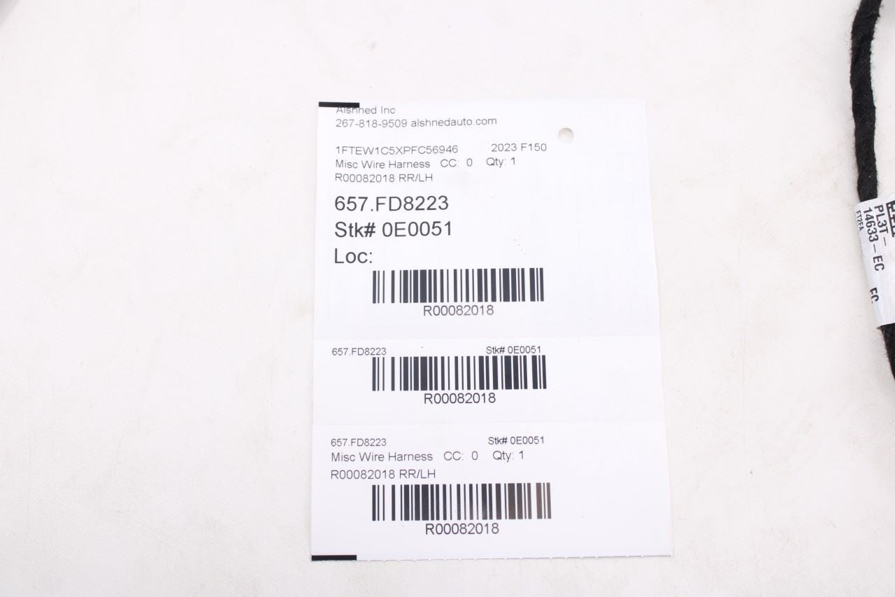 2023 Ford F150 XLT Supercrew Rear Left Side Door Wire Harness PL3T-14633-EC OEM9