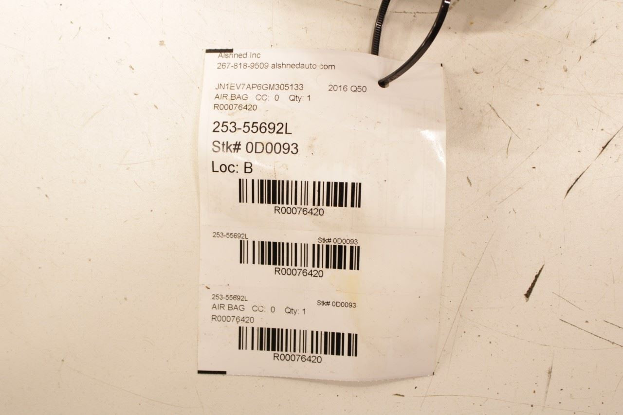 2015-2018 Infiniti Q50 Premium Left Driver Steering Wheel Air Bag K8510-4HK0A OEM - Alshned Auto Parts