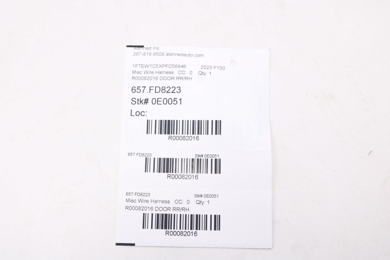 2023 Ford F150 XLT Supercrew Rear Right Side Door Wire Harness PL3T-14632-EC OEM9