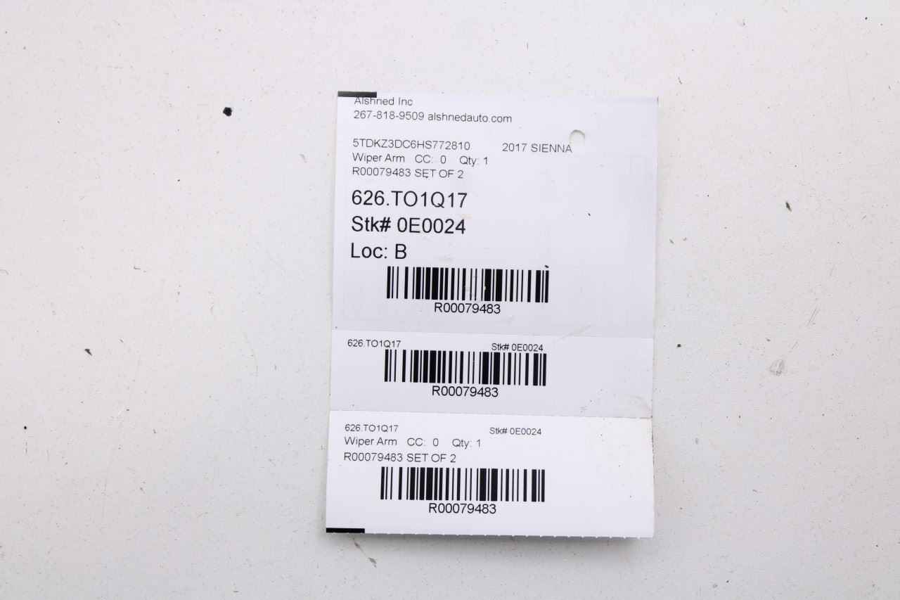 2014-2020 Toyota Sienna LE Front Left and Right Windshield Wiper Arm 85221-08020 - Alshned Auto Parts