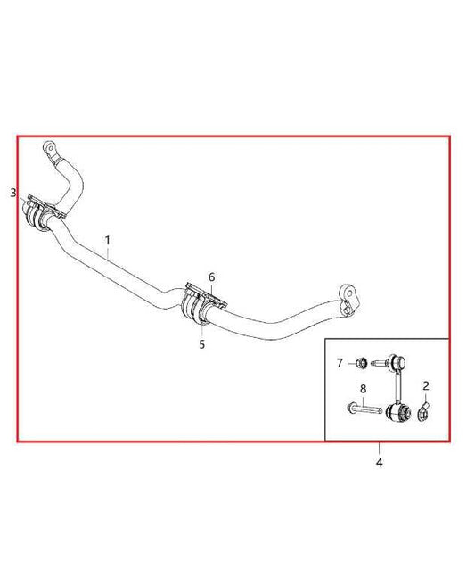 16-22 Jeep Grand Cherokee Overland 3.6L 4x4 Front Stabilizer Sway Bar 68252205AB - Alshned Auto Parts