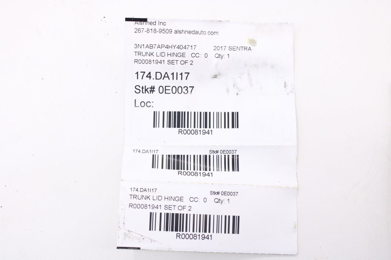 13-19 Nissan Sentra SV Rear Right and Left Driver Side Trunk Deck Lid Hinge Set10