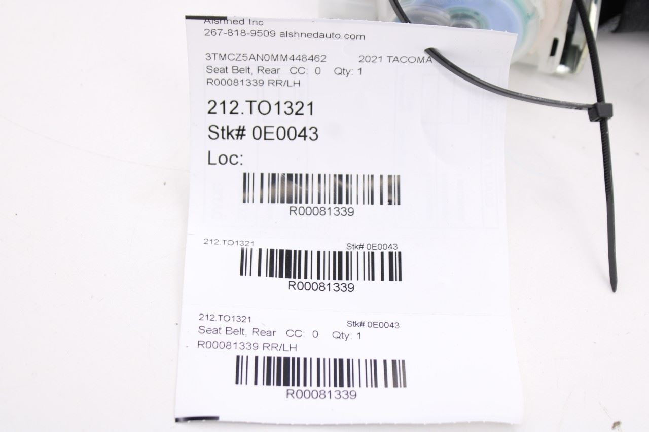 2015-23 Toyota Tacoma SR5 Double Cab Rear Left Side 2nd Row Seat Belt Retractor12