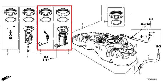 2015-2020 Acura TLX Tech 3.5L In Tank Fuel Pump Assembly 7045-T2B-A02 OEM - Alshned Auto Parts