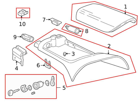 1997-2004 Chevrolet Corvette 5.7L Front Center Console Armrest Storage Lid Cover - Alshned Auto Parts