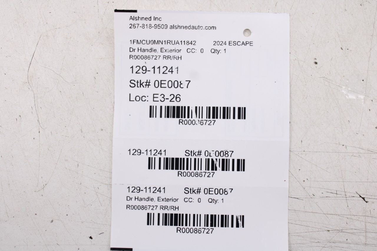 2020-26 Ford Escape ST-Line 1.5L Rear Passenger Right Side Door Exterior Handle - Alshned Auto Parts