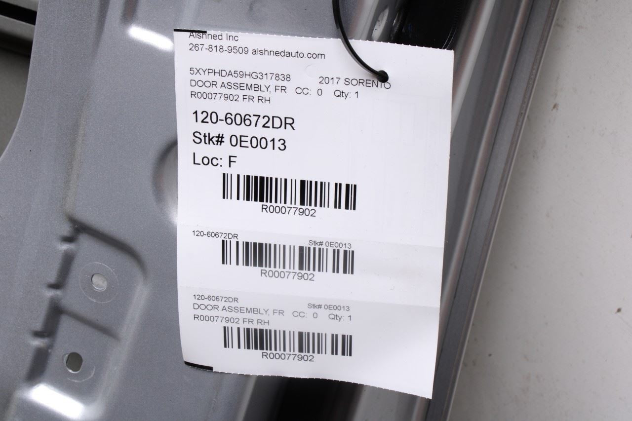 2016-2020 KIA Sorento EX Front Right Passenger Door Shell Panel 76004-C6000 OEM - Alshned Auto Parts