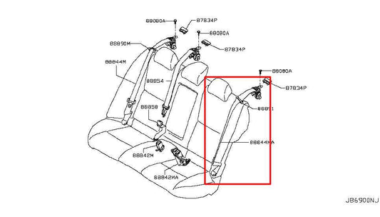 14-20 Infiniti Q50 Premium 3.0L Rear Driver LH Side 2nd Row Seat Belt Retractor - Alshned Auto Parts