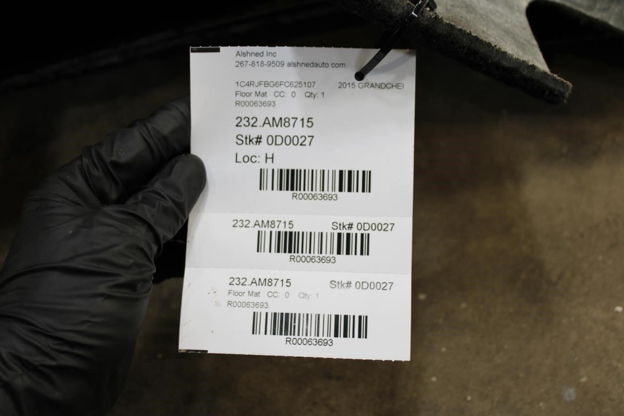 11-21 Jeep Grand Cherokee Limited 3.6L Rear Interior Floor Carpet 1NV00DX9AJ OEM - Alshned Auto Parts