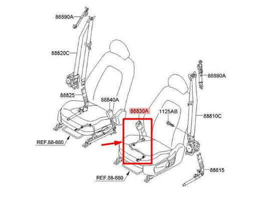 2011-2016 Kia Optima Front Left Driver Side Seat Belt Buckle 88830-2T510VA OEM - Alshned Auto Parts