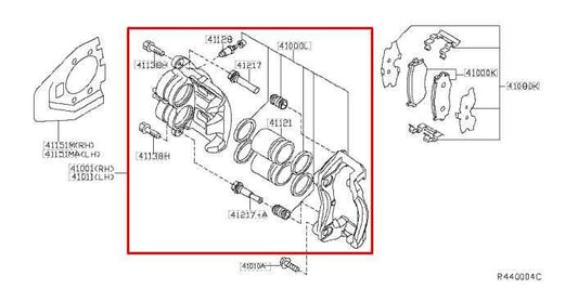 2015-2024 Nissan Murano Platinum Front Left Side Brake Disc Caliper 41011-3JA0A - Alshned Auto Parts