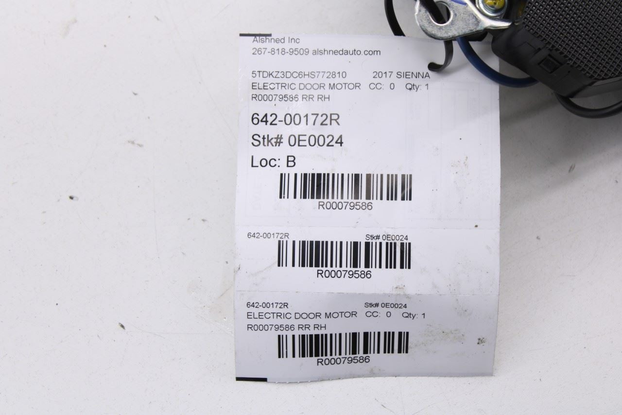 2013-18 Toyota Sienna LE 3.5L Rear Passenger Right Side Power Sliding Door Motor - Alshned Auto Parts