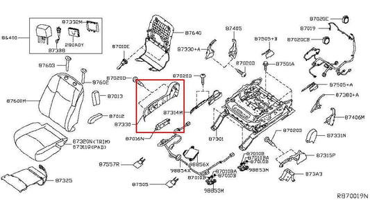 2016-2020 Infiniti QX60 Front Right Side Power Seat Adjustment Switch w/ Trim - Alshned Auto Parts