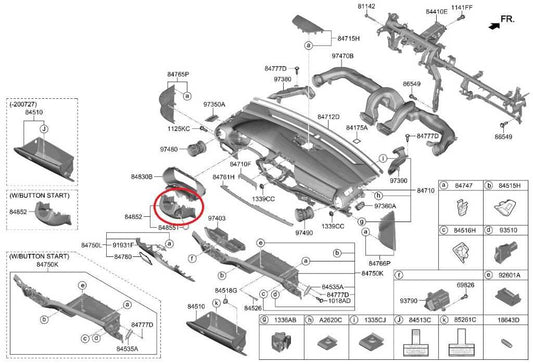 2019-2024 Kia Forte LXS Steering Column Lower Cover Shroud 84852-M7100WK OEM - Alshned Auto Parts
