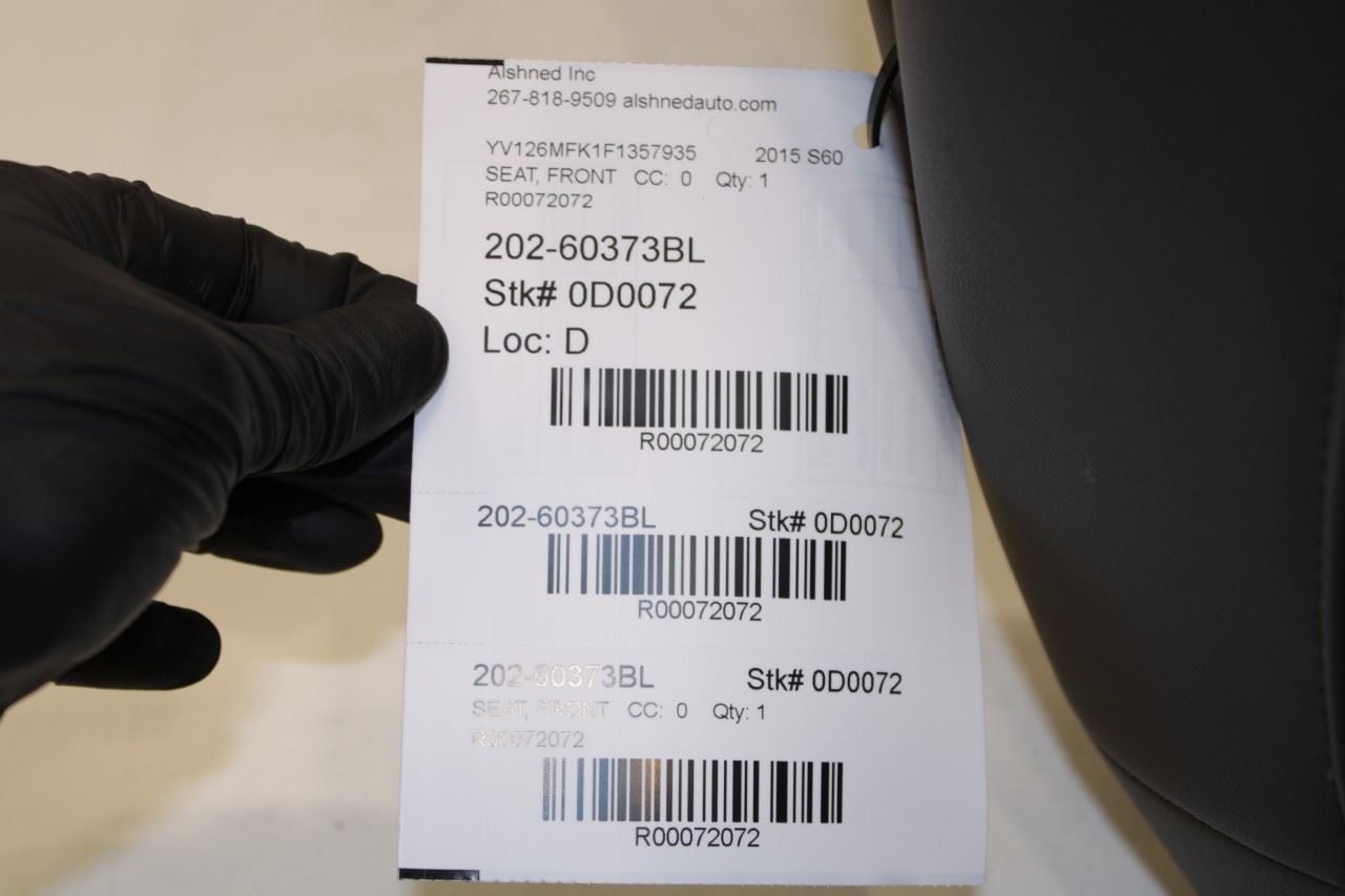2015 Volvo S60 T5 Premier 2.0L FWD Front Driver Left Side Seat Complete 31379413 - Alshned Auto Parts