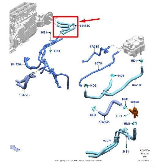 20-25 Ford Explorer 3.3L HVAC Heater Water Inlet and Outlet Hose L1M3-18C266-CAD - Alshned Auto Parts
