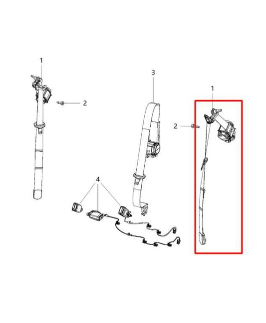 2014-18 Jeep Cherokee Limited Rear Driver Left Side 2nd Row Seat Belt Retractor - Alshned Auto Parts