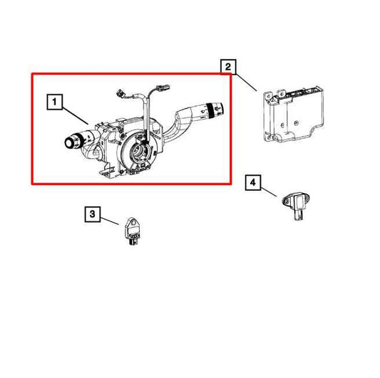15-21 RAM Promaster City Steering Column Turn Signal Wiper Switch 5XY74LXHAA OEM - Alshned Auto Parts