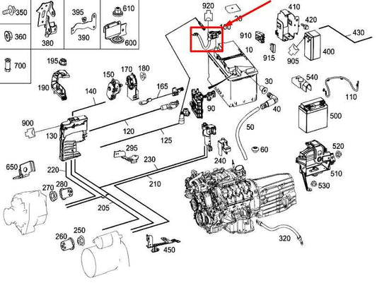 2010-15 Mercedes-Benz E350 4Matic Negative Battery Cable w/ Sensor 000-905-00-54 - Alshned Auto Parts
