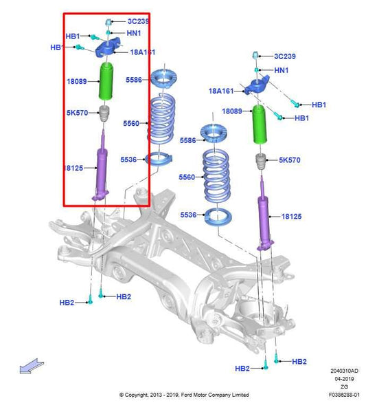 2018-26 Ford Mustang GT 5.0L RWD Rear Suspension Right Side Shock Strut Absorber - Alshned Auto Parts