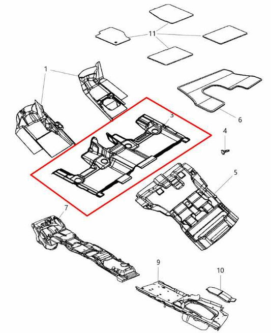 13-25 Dodge Durango SXT 3.6L AWD Rear 2nd Row Floor Carpet Liner 1YL01DX9AB OEM - Alshned Auto Parts