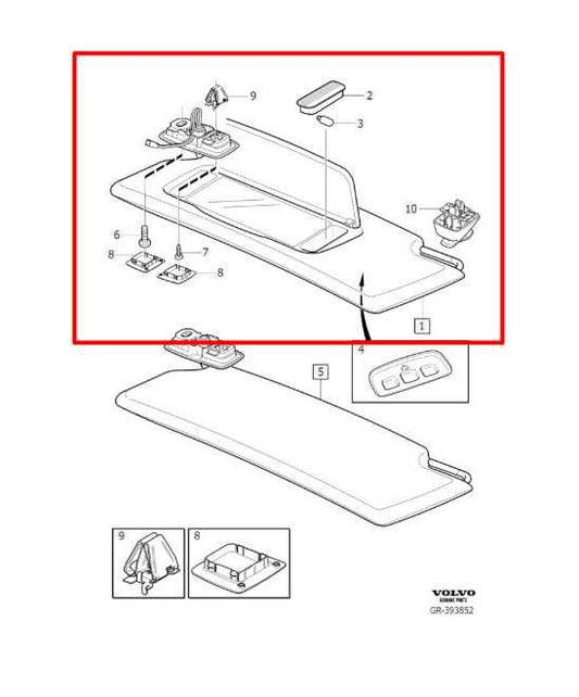 2015-16 Volvo S60 T5 Premier Front RH and LH Sun Visor Set w/ Illuminated Mirror - Alshned Auto Parts